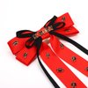 Boderier Game Day Accessories Hair Bows for Women Football Hair Bow Clip Long Tail Satin Ribbon Bow Barrette Hair Clip Sports Fan Hair Accessories Red Black