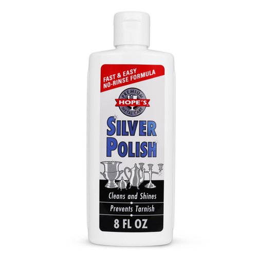 HOPE'S Silver Polish & Cleaner – Protective Tarnish Remover – Odorless – Safe & Gentle – No-Rinse Formula – Fast & Easy – Free of Harsh Chemicals – Will not Scratch – 8 Fl Oz