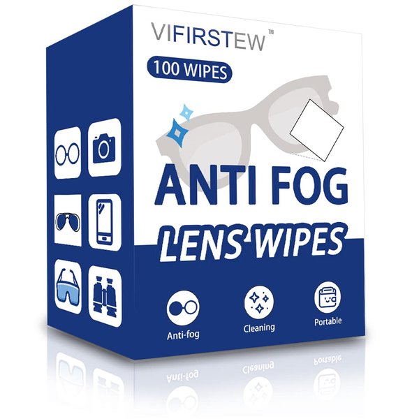 Anti-Fog Lens Wipe, Pre-moistened Cleaning Wipe for Eyeglasses, Goggles, Mirrors, Lenses and Windows