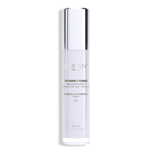 Organic Vitamin C Facial Toner with Glycolic Acid – Natural Exfoliating & Revitalizing Formula with Chamomile, Witch Hazel, Papaya – 130 ml