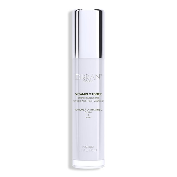 Organic Vitamin C Facial Toner with Glycolic Acid – Natural Exfoliating & Revitalizing Formula with Chamomile, Witch Hazel, Papaya – 130 ml
