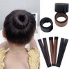 Hair Bun Maker French Twist Hair Fold Wrap Snap - Ballet Bun for Women and Kids (1 Brown, 1 Light Brown，1 Black)