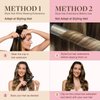 GOO GOO Clip in Hair Extensions Real Human Hair, 18inch 110g 7Pcs, 4/27/4 Balayage Chocolate Brown to Caramel Blonde, Remy Human Hair Extensions Clip ins for Women, Natural Human Hair