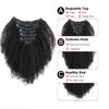 Kabadu 8pcs 120g/set Afro Kinky Curly Clip In Hair Extension For Black Women Human Hair 4B 4C Brazilian Virgin Human Hair Clip Ins for African American Natural Black Color 8 Inch