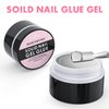 Solid Gel Nail Glue, BORNBYME 5 in 1 Glue Gel for Acrylic Nail Tips Press on Nails,3D Sculpture Gel, Rhinestone Glue Gel, Metallic Gel