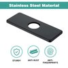 GZJoSum 6 Inch Sink Hole Cover Deck Plate, Faucet Hole Cover Plate for 1-3 Hole Bathroom Mixer Tap, Rectangle Stainless Steel Kitchen Escutcheon Plate (Matte Black)