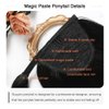 SUYYA Ponytail Extension Human Hair Wrap Around Clip in Hair Piece Ponytail Human Hair Straight Human Hair Ponytail with Magic Paste 80G 18 Inch #1 Jet Black
