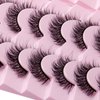 14 Pairs 6D False Eyelashes Fluffy Faux Mink D Curl Volume 17mm Fake Lashes Wispy Fluffy Natural Look Eye Lashes Strip Pack