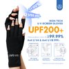 SAVILAND UV Gloves for Nails: Professional UPF200+ UV Gloves for Gel Manicures Anti UVA & UVB 999+ Gloves for Gel Nail Lamp Fingerless UV Light Gloves for Gel Nails Prevent Hands from UV Harm (Black)