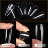 Teenitor 600 Pcs Clear Coffin Nail Tips, Acrylic Nail Kit, Clear Press On Nails, Long Fake Nails Coffin Nail Tips Full Cover, Acrylic Nail Clipper Nail Stand for False Nails
