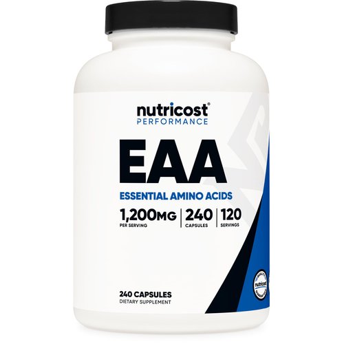 Nutricost EAA Capsules 1200mg, 240 Capsules - Essential Amino Acids, 120 Servings - Non-GMO, Gluten Free & Vegan