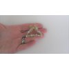Small gold bead and crystal bow gold metal hair claw clip bridal clip