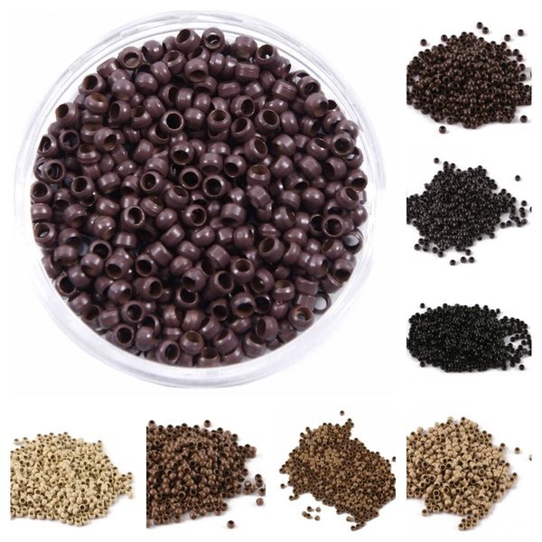 Nano Copper Micro Rings Dreadlock Beads Microlink nano micro tube ring For Tip/Ring Hair Extensions Link Hair Tools Accessories (#5 Brown)