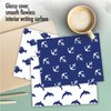 The Best Card Company - 10 Blue Thank You Notecards Boxed Set 4 x 5.12 inch w/Envelopes - Navy Ocean-Themed Pattern Greeting Cards Bulk Pack - Oceano-Graphix M2077