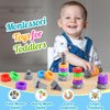Montessori Toys for 1 2 3 4 5 Year Old Boys Girls, 2 In 1 Counting Toys & Spinning Stacking Toys for Toddlers 1-3 Educational Learning Toys Christmas Birthday Gifts for Kids Age 1-5 Autism Sensory Toy