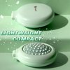 Arthaxi Mini Hair Brush for Purse, Travel Hair Brush with Mirror for Girls, Small Compact Mirror with Brush Pocket Size,Durable Brush and Mirror Combo as Gifts for Women, Vibrant Green, Round