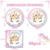 40Pcs Unicorn Party Supplies 20 Plates + 20 Napkin Unicorn Birthday Party Decorations (Unicorn)