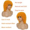 Elvirgel Orange Afro Wigs with Bangs for Black Women Short Orange and Blonde Curly Hair Wigs Burnt Orange Wigs for Black Women (light orange)