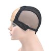YTBYT Black 4X4 Inch U Part Swiss Lace Wig Cap With Adjustable Straps on the Back Glueless Hairnets Lace wig Cap for Making Wig（Black M）