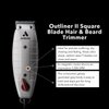 Andis 04685 Professional Outliner ll Square Blade Beard Trimmer - Blade Zero Gapper, Carbon Steel Blade - Grey