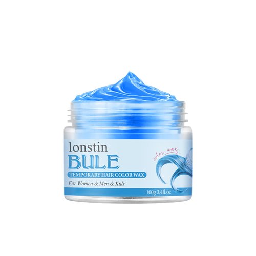 Temporary Hair Color Wax,lonstin Blue Hair Dye Paint Wax Washable Instant Colored Hair Wax Gel Cream Mud Hair Makeup Men Women Halloween Party