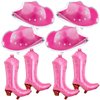 Wettarn 8 Pcs Cowgirl Party Decorations Cowgirl Boot Balloons, Pink Cowgirl Cowboy Hat Balloon Western Cowgirl Balloons Birthday Party Decoration, Bachelorette Party Decorations for Themed Birthday