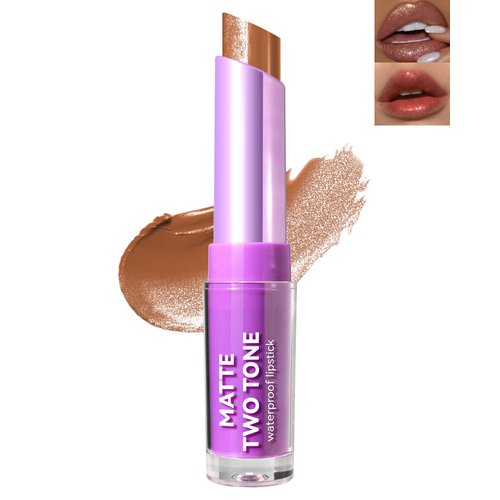 Matte Glitter Velvet Lipstick,2 in 1 Colored Lip Tint Balm,Shimmer Nude Brown Butter Lip Gloss,Cream Lightweight,Longlasting Lip Stain,Waterproof Lip Color,Christmas Lip Makeup Gift for Women Girl-02