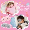 2 Pieces Cute Sleep Eye Masks for Kids Silk Sleep Eye Cover Cute Lightweight Adjustable Eyeshade Mask Satin Night Eyeshade Covers with 2 Pieces Storage Bag(3-12 Years,Gray, Pink)