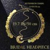 Uranian Gold Sequins Head Chains Star Moon Hair Chains Bridal Wedding Headpiece Headbands Sparkly Hair Accessories for Women and Girls
