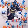 Rocket Balloons, Blue Rocket Foil Balloons Outer Space Balloons for Space Themed Party Decorations Rocket Mylar Balloon for Rocket Birthday Decorations 7 Pcs