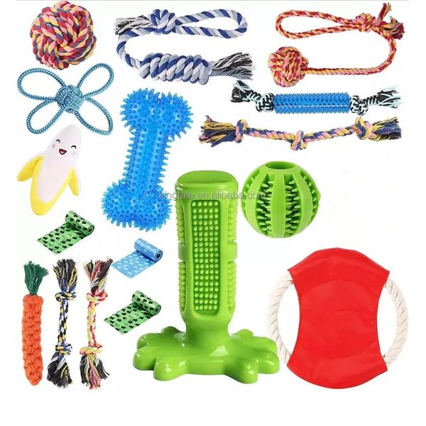 Toys for Dogs,Dog Chew Toys for Puppy - 17 Pack Puppies Teething Chew Toys for Boredom, Pet Dog Toothbrush Chew Toys with Rope Toys, Treat Balls and Dog Squeaky Toy for Puppy and Small Dogs