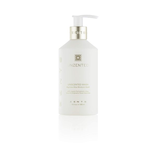 Zents Hand and Body Wash (Fragrance-Free) Moisturizing Anti-Aging Cleanser with Organic Shea Butter & Aloe for Dry Skin, 10 fl oz