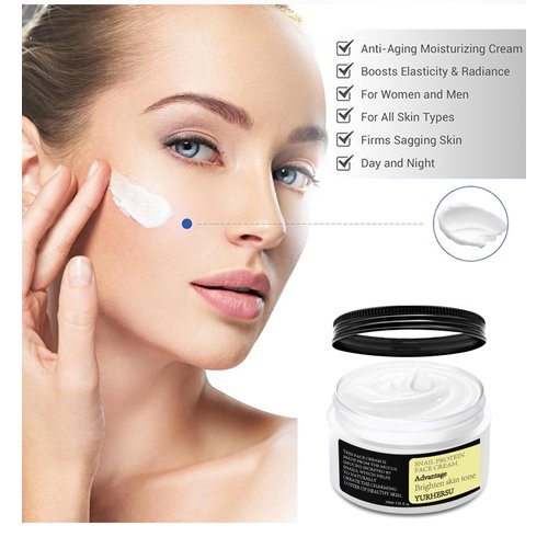 OYUFO Snail Mucin Moisturizing Lifting Firming Cream, 92% Snail Collagen Essence, Anti-Wrinkle Face, Hydrating Serum Shrink Pores Acne, Daily Facial Repair Gel for Dry & Sensitive Skin; 3.52 fl oz