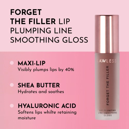 Lawless Women's Forget The Filler Lip Plumper Line Gloss, Maple Sugar, Brown, 0.11 Fl Oz (Pack of 1)
