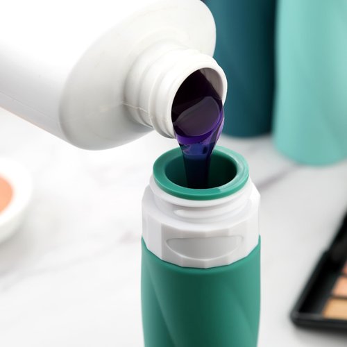 Gemice Travel Bottles for Toiletries, 3oz Tsa Approved Travel Size Containers BPA Free Leak Proof Squeezable Silicone Travel Size Containers, Travel Accessories with Clear Toiletry Bag (4 Pack)