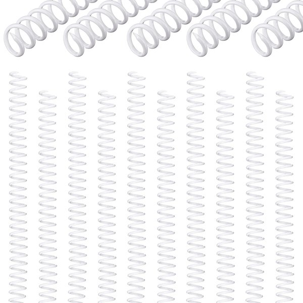 30 Pcs 8 mm/ 5/16 inch Spiral Binding Coil Coil Bindings Spines 4: 1 Pitch 54 Sheet Capacity Plastic Binder Combs for Teacher Student Office Document Notebook Business Proposals Reports Menus (White)