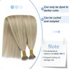 YoungSee Nano Beads Hair Extensions Blonde Hair Extensions Nano Ash Blonde Highlight Golden Blonde Nano Ring Hair Extensions For Women Nano Tips Hair Extensions Cold Fusion 14in 50g 50s