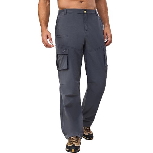 Little Donkey Andy Men's Quick Dry Cargo Pants, Stretch Lightweight Hiking Pants Steel Gray XXL