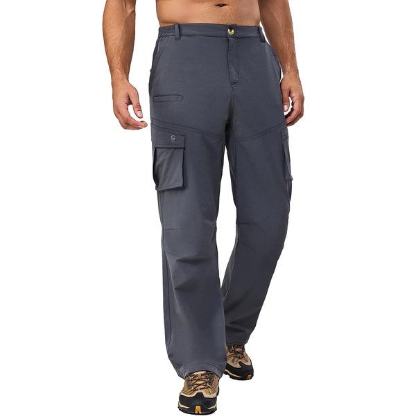 Little Donkey Andy Men's Quick Dry Cargo Pants, Stretch Lightweight Hiking Pants Steel Gray XXL