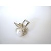 Generic Small mini lite gold metal hair claw clip with faux pearls and crystals