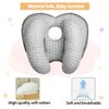 KAKIBLIN Baby Pillow for Head, 2 in 1 Infant Head Support Newborn Head Pillow Banana Neck Pillow for Baby, Baby Travel Pillow for Stroller Neck Support for Stroller or Bed,White Cloud