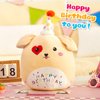 BSTAOFY Light up Music Happy Birthday Puppy Dog Soft Plush Pillow Birthday Stuffed Animal Dog Birthday Gift for Toddler Kids Girls, 14''