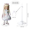 10 PCS Acrylic Doll Stands, Doll Display Stands with Adjustable Waist Clip, Transparent Doll Support Stand, Mini Doll Holder Stand for 11 to 13 Inch Dolls Action Figure Stand Doll Accessories (Clear)