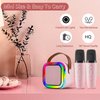 Mini Karaoke Machine for Kids, Christmas Mini Kraoke Machin Portable Bluetooth Speaker with 2 Microphone, Mini Kraoke Machine for Girls Birthday 4, 5, 6, 7, 8, 9, 10+ Year Old （Pink）