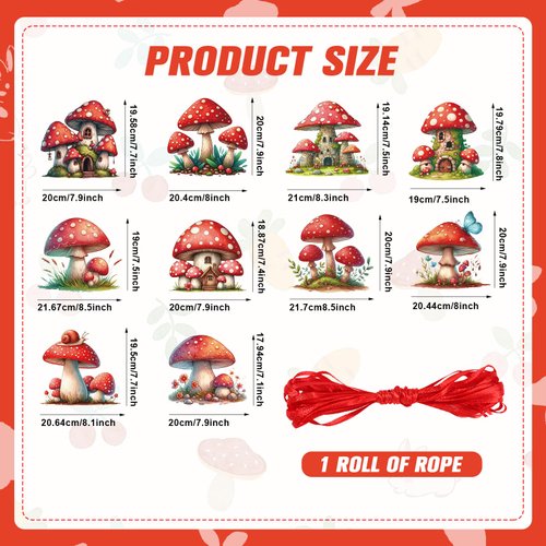 Mushroom Party Decorations, Mushroom Happy Birthday Party Door Banner Mushroom Party Door Signs Forest Mushroom Hanging Banner Decor for Jungle Kids Birthday Decoration Fairy Wonderland Party Supplies