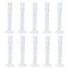 Geesatis 10 Pcs Plastic Measuring Cylinders 50 ml Lab Test Graduated Measuring Cylinder