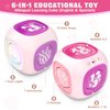 Learning Cube Toys for 1+ Year Old Girl, Bilingual Cube with Music & Light, Educational Toy for Toddler Age 1-2, Early Learning Musical Baby Toys 12-18 Month, Christmas Birthday Gifts for Kids Aged 1+