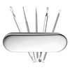 Blackhead Remover,Acne Treatment,Pimple Popper,Face Skin Care Kit,Professional Comedone Blemish, Zit, Whitehead Scar Extractor, 5 Piece Surgical Grade Stainless Steel Tools & Travel Case (Silver)