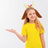 PLUSMAYI Antler Horn Headband with Plush Dog Ears Reindeer Headpiece Costume Accessories Christmas Halloween Party Cartoon Dog Cosplay Yellow