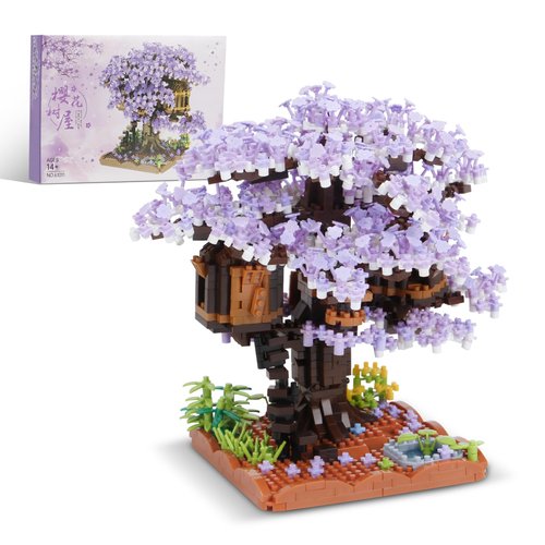 Bibilock 2000+ PCS Micro Blocks Cherry Bonsai Tree Building Sets,Creative Exquisite Tree House Building Toys, Good Building Blocks Toys Choice for 14+ Kids and Adults